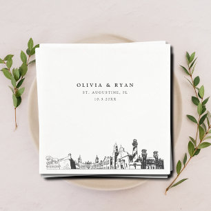 Serviette En Papier St Augustine Cocktail Mariage Napkin