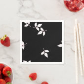 Serviette En Papier St. Marie Feuille blanc sur papier noir serviettes (En situation)