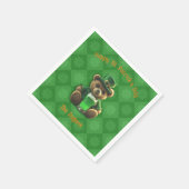 Serviette En Papier St. Patirck's Day Irlandais Teddy Bear (Coin)