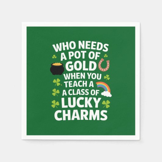 Serviette En Papier St patrick acher Lucky Charm Clover Irlandais (Devant)