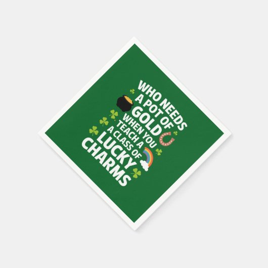 Serviette En Papier St patrick acher Lucky Charm Clover Irlandais (Coin)