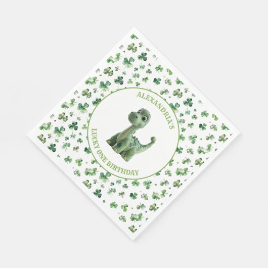 Serviette En Papier St patrick Lucky One Dinosaur Papier Napkin (Coin)