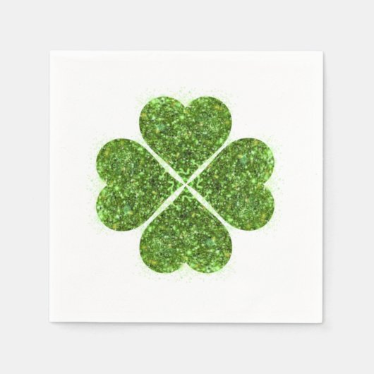 Serviette En Papier St Patrick’s day, trèfle vert irlandais (Devant)