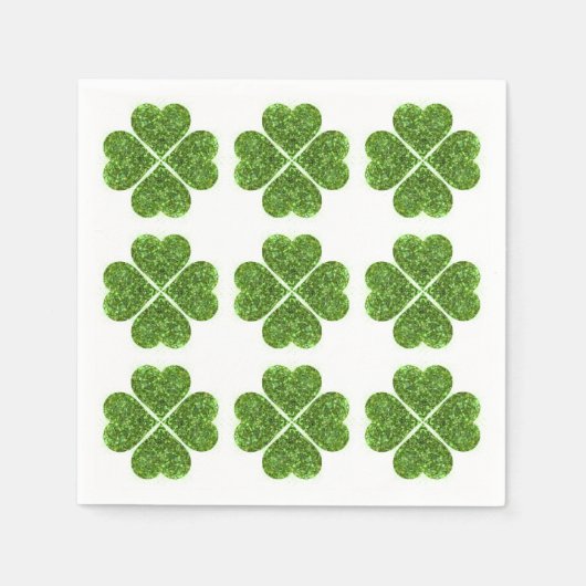 Serviette En Papier St Patrick’s day, trèfle vert irlandais (Devant)