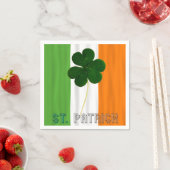 Serviette En Papier St. Patrick Shamrock Irlande Irlande Typographie (En situation)