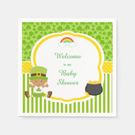 Serviette En Papier St Patrick's Day Baby shower Africain Américain Fi (Devant)