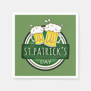 Serviette En Papier St. Patrick's Day, Beer Mugs, Irish Green