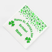 Serviette En Papier St Patrick's Day Birthday Shamrocks (Coin)
