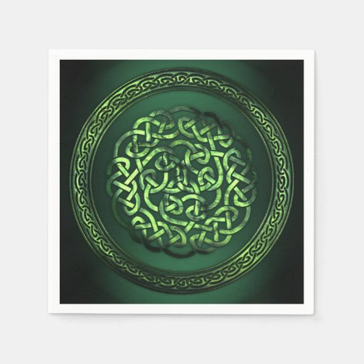 Serviette En Papier St. Patrick's Day - Celtic Motif Round (Devant)
