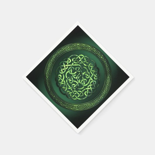 Serviette En Papier St. Patrick's Day - Celtic Motif Round (Coin)