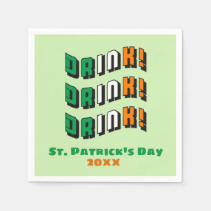 Serviette En Papier St. Patrick's Day Drink Drôle irlandais