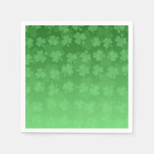 Serviette En Papier St. Patrick's Day green shamrock ombre motif (Devant)