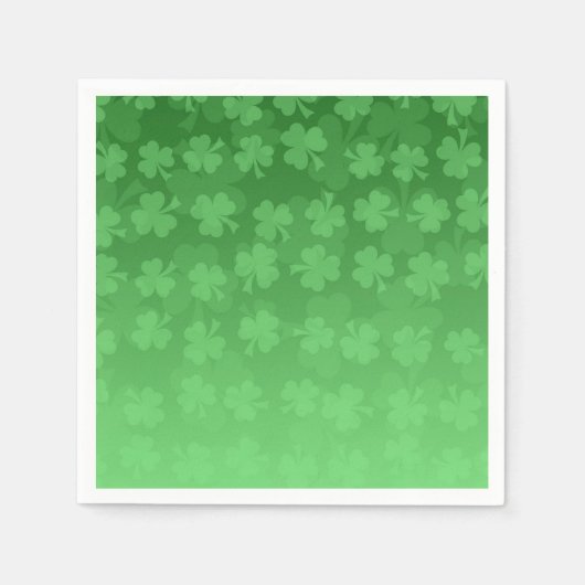 Serviette En Papier St. Patrick's Day green shamrock ombre motif (Devant)