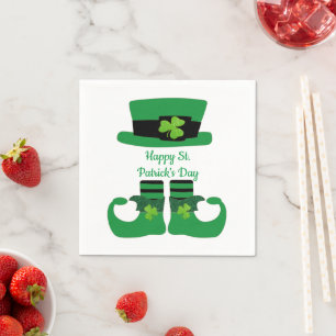 Serviette En Papier St. Patrick's Day, Irlandais, Leprechaun, Parti Ve