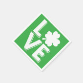 Serviette En Papier St. Patrick's Day Irlandais Love Green Shamrock (Coin)