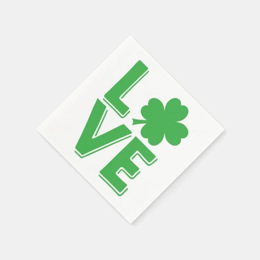 Serviette En Papier St. Patrick's Day Irlandais Love Green Shamrock (Coin)