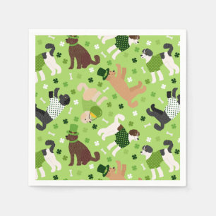 Serviette En Papier St. Patrick's Day Labradoodle / Goldendoodle