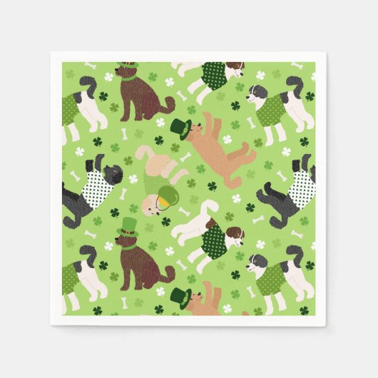 Serviette En Papier St. Patrick's Day Labradoodle / Goldendoodle (Devant)