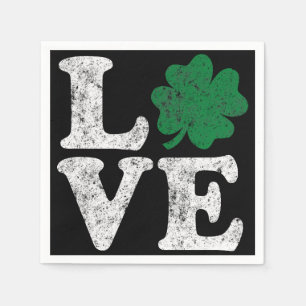 Serviette En Papier St Patrick's Day LOVE Shamrock irlandais
