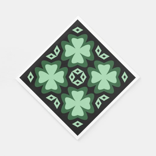 Serviette En Papier St Patrick's Day Lucky 4-leaf Clovers (Coin)