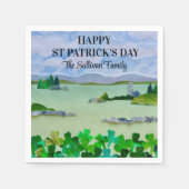 Serviette En Papier St Patrick's Day Lucky Shamrock Nom personnalisé (Devant)