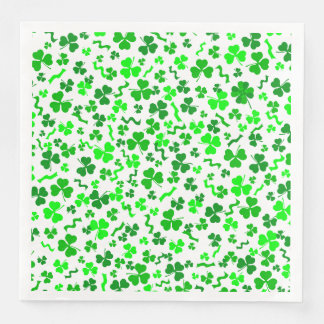 Serviette En Papier St Patrick's Day Lucky Shamrocks Confetti Pattern