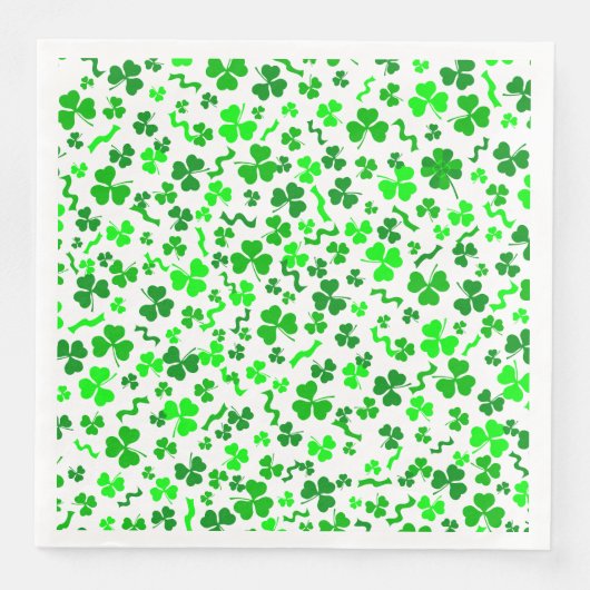 Serviette En Papier St Patrick's Day Lucky Shamrocks Confetti Pattern (Devant)