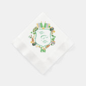 Serviette En Papier St. Patrick's Day Monogram Crest Papier Napkin (Coin)