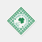 Serviette En Papier St Patricks Day NAME Irish Clover Green Check (Coin)