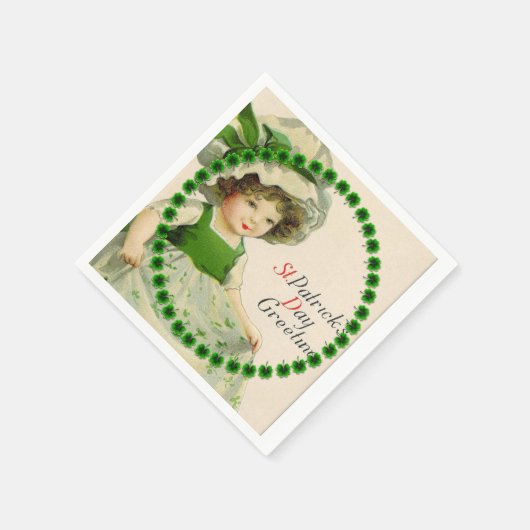 Serviette En Papier St Patrick's Day Petite fille irlandaise (Coin)