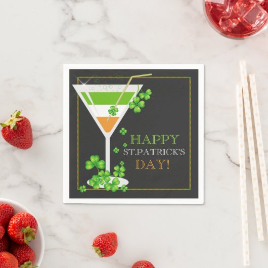 Serviette En Papier St. Patricks Day Shamrock Cocktail Papier-Cocktail (En situation)