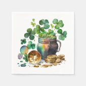 Serviette En Papier St. Patrick's Day Shamrocks et pièces (Devant)