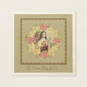 Serviette En Papier St Therese les petits roses de rose de fleur
