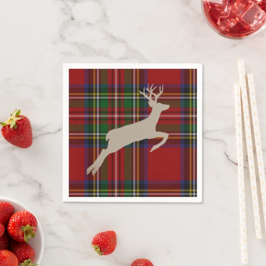 Serviette En Papier Stade de Noël Stuart Plaid Tartan (En situation)