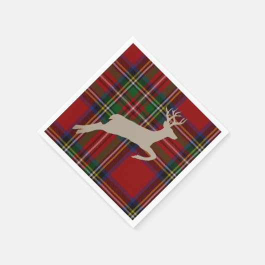 Serviette En Papier Stade de Noël Stuart Plaid Tartan (Coin)