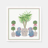 Serviette En Papier Staffordshire Chiens Chinoiserie Ginger Jar Jars (Devant)