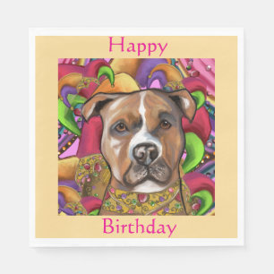 SERVIETTE EN PAPIER STAFFORDSHIRE TERRIER AMÉRICAIN