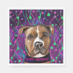 SERVIETTE EN PAPIER STAFFORDSHIRE TERRIER AMÉRICAIN       