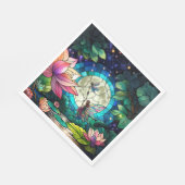 Serviette En Papier Stained Glass Little Fairy With Dragonfly (Coin)