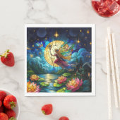 Serviette En Papier Stained Glass Moonlight Flight Fairy  (En situation)