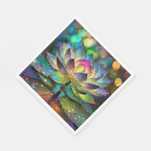 Serviette En Papier Stained Glass Vibrant Lotus Flower (Coin)