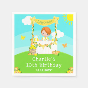 Serviette En Papier Stand de limonade Anniversaire Garçon aux cheveux