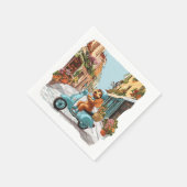 Serviette En Papier Standard Poodle Dog Riding Scooter (Coin)