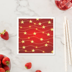 Serviette En Papier Star Adored Ruby Motif rouge
