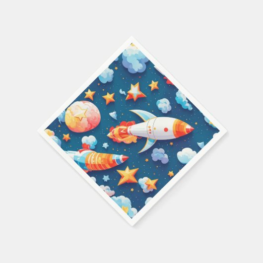 Serviette En Papier Star ans planètes motif (Coin)