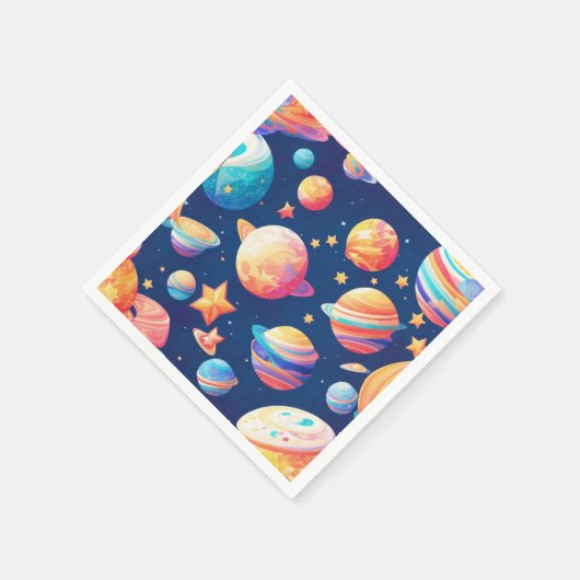 Serviette En Papier Star ans planètes motif (Coin)