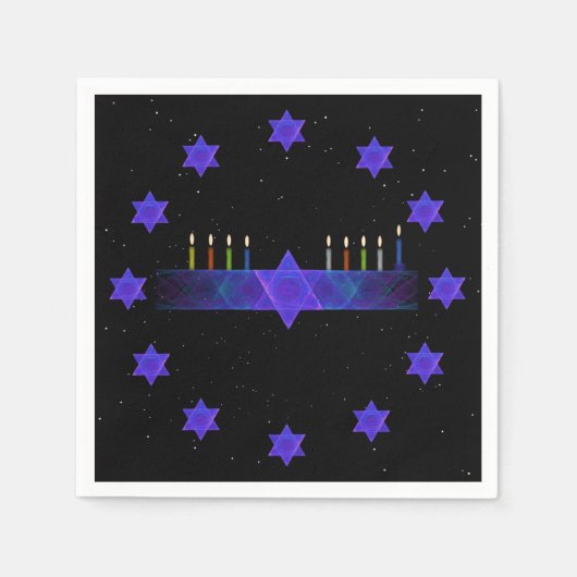 Serviette En Papier Star Bar Menorah (Devant)