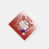 Serviette En Papier Star Baseball Player Anniversaire - Rouge foncé et (Coin)