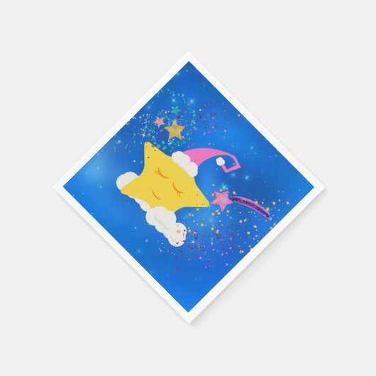 Serviette En Papier Star bleu étoile bleu ciel étoilé (Coin)