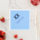 Serviette En Papier Star bleue de David Bar Mitzvah, Custom (En situation)